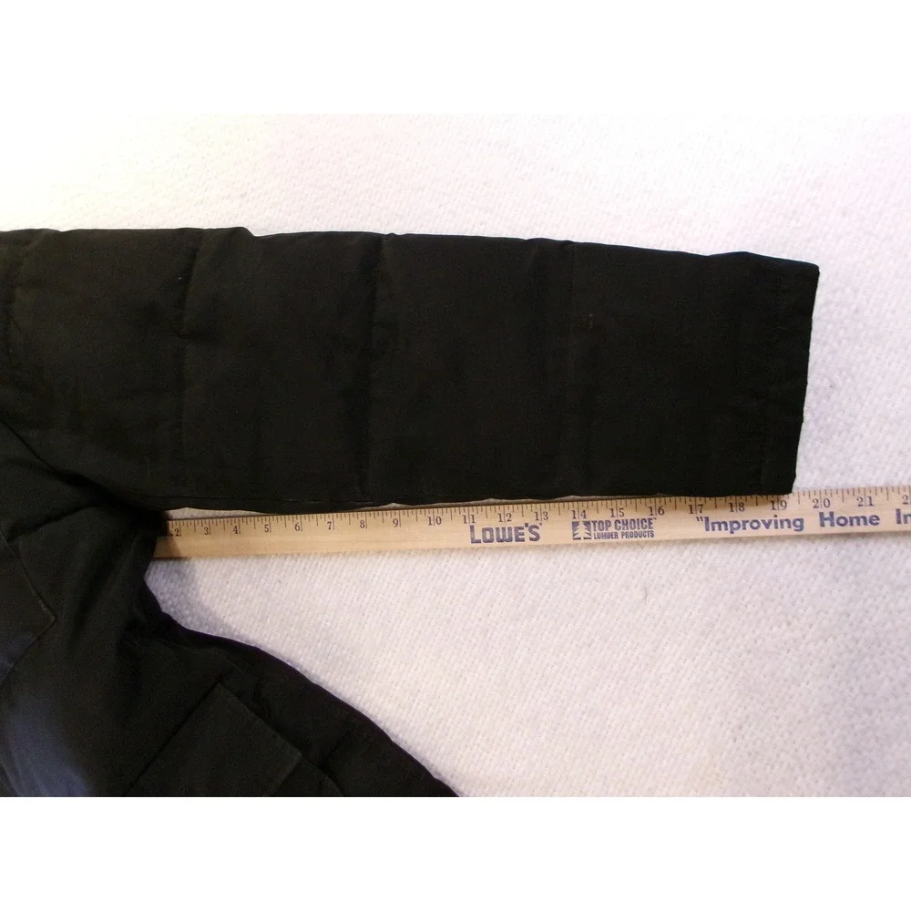 Levi Mens Small Puffer Parka Jacket Black Hooded Quilted Utility LM0RP320